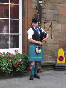 Instead of playing the recorder in 4th grade, Scottish children play bagpipes. We could hear this guy the entire way through camera obscura.