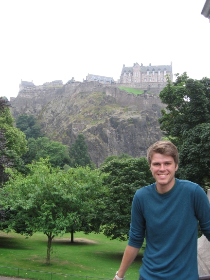 That's me, in case you didn't get it beforehand. Behind me are the gardens and Castle Rock.
